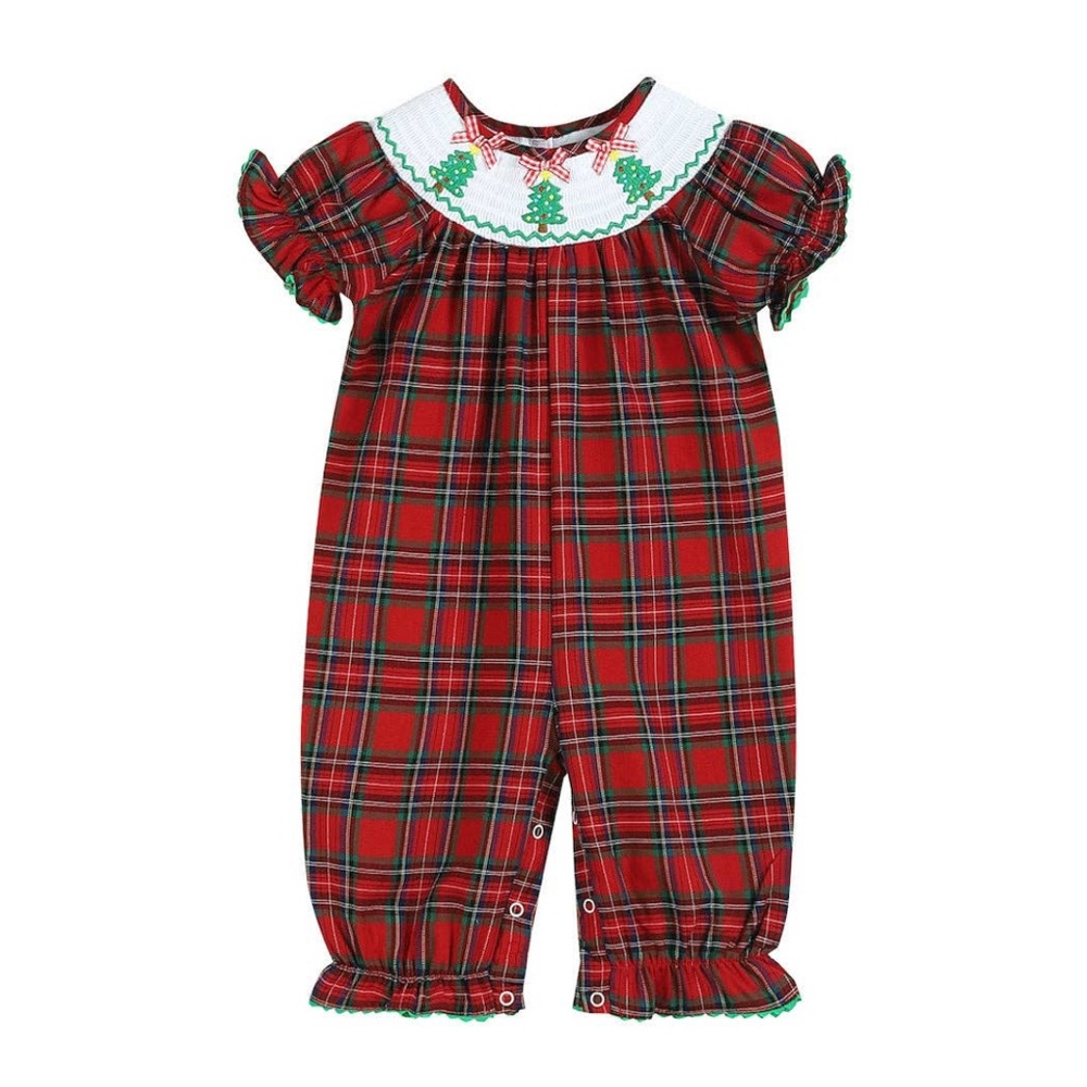 Red and Green Tartan Plaid Christmas Tree
Smocked Plays size 2T